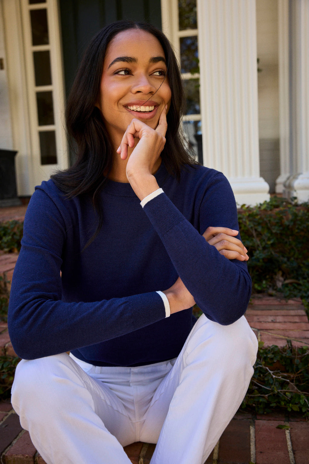 Evaline Sweater in English Navy - Main Image 2