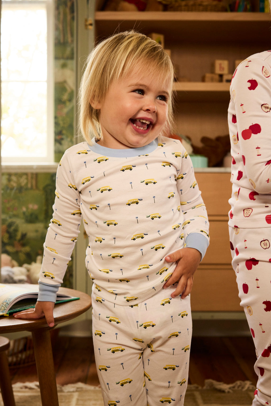 Kids Long-Long Set in Morning Light School Buses - Main Image 1