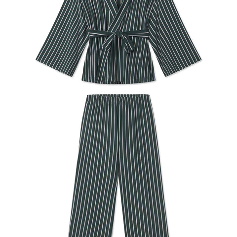 DreamModal Kimono Pajama Set in Conifer Stripe