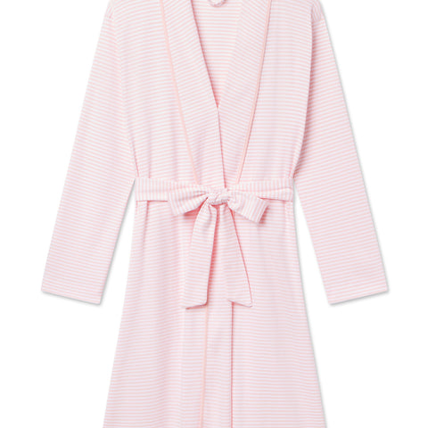 LAKE Women Pima Cotton Pajamas English Rose Stripe Robe