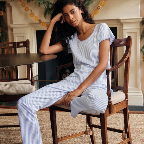 Pima Cotton Pajamas Set for Women LAKE