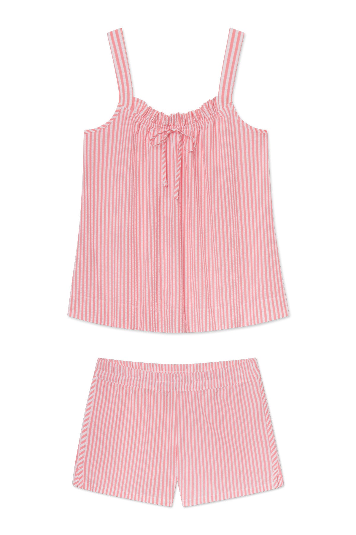 LAKE | Women | Cotton Pajamas | Gelato Seersucker Alice Shorts Set