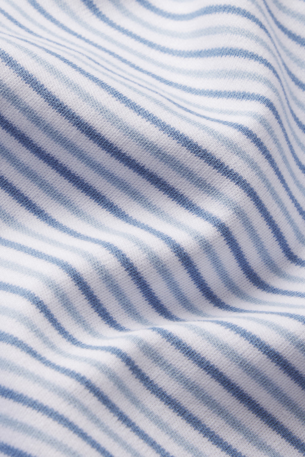 Close-up of the Mens Pima Sleep Short-Long Set in Mystic Blue Multi Bar Stripe, crafted from 100% Pima cotton with soft, textured horizontal stripes—ideal comfort for sleep.