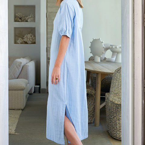 LAKE Women Resort Morning Blue Gauze Caftan - Main Image