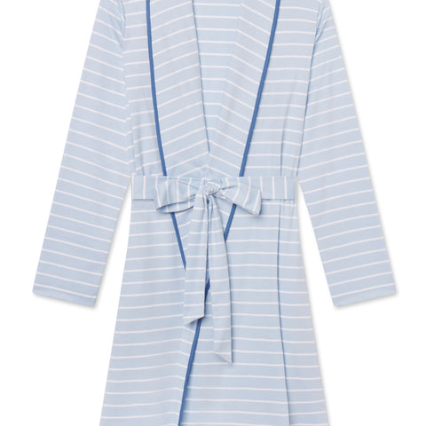 Pima Robe in French Blue Club Stripe