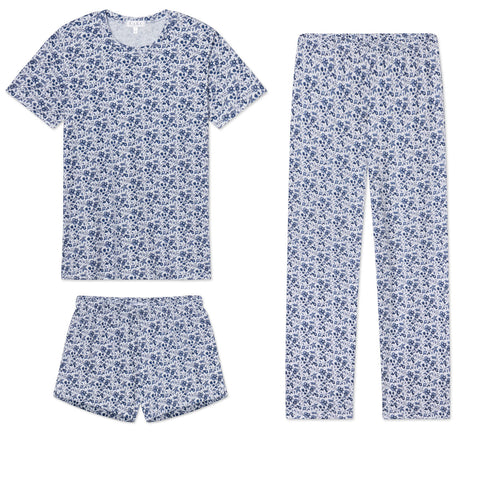 Pima Crew Bundle in Sea Depth Garden Floral