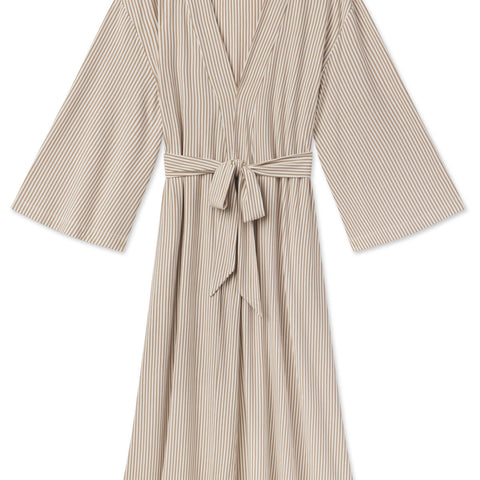 DreamModal Kimono Robe in Sandstone Pencil Stripe