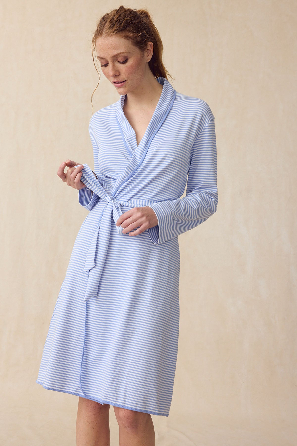 LAKE | Women | Pima Cotton Pajamas | Hydrangea Pima Robe