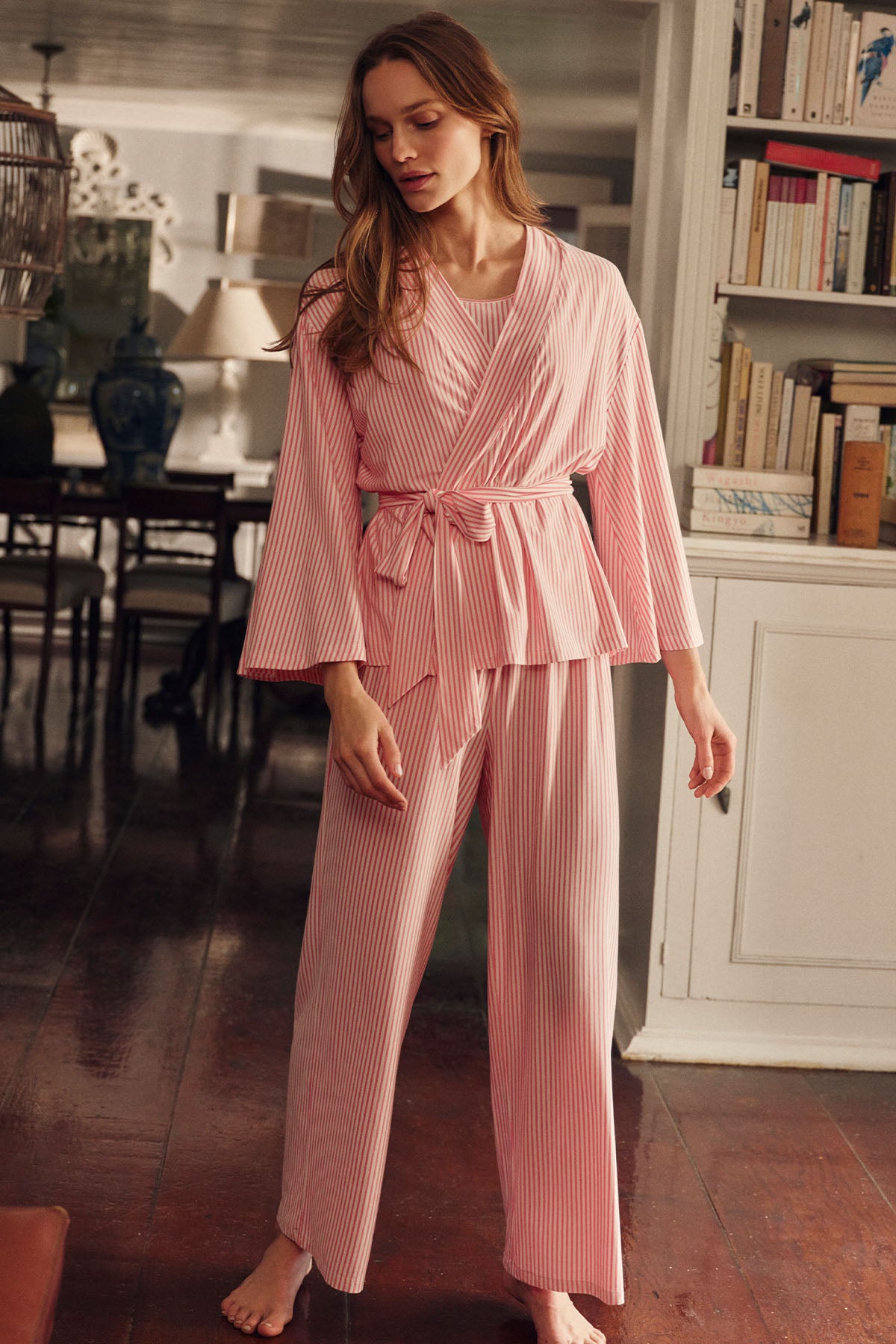 LAKE | Women | DreamModal® Pajamas | Gelato Pencil Stripe Kimono