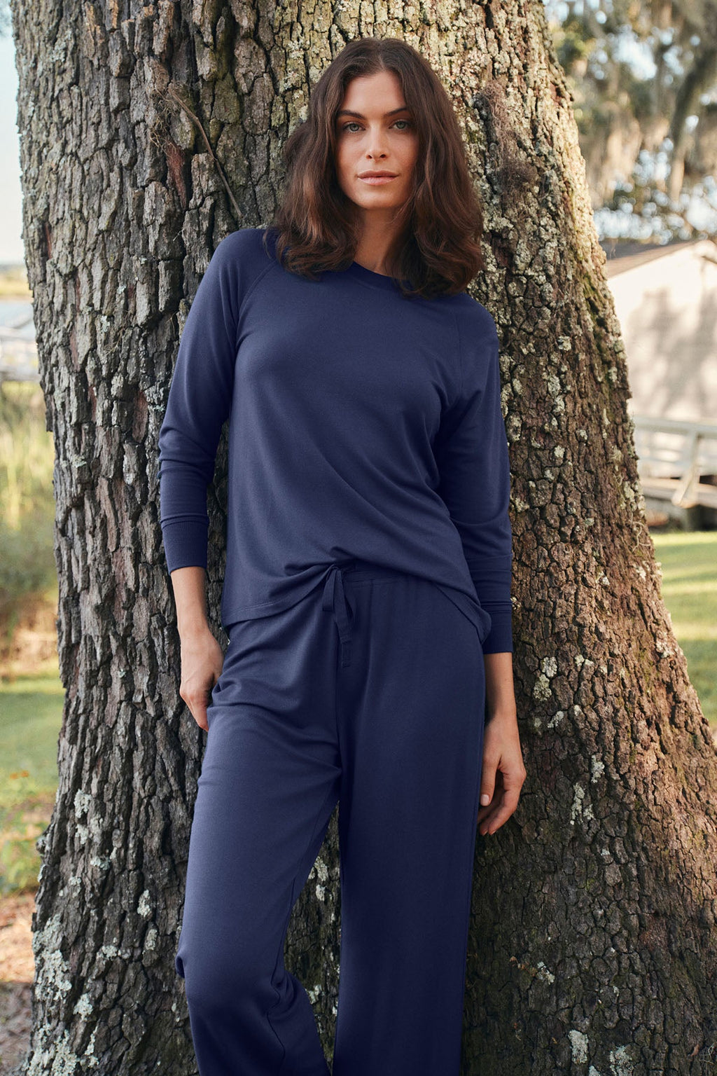 Cut-out Shoulder Scuba Lounge Set