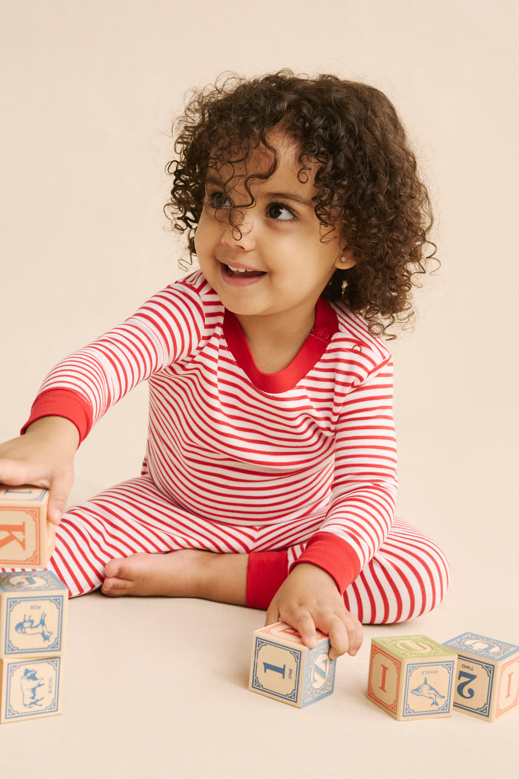 Baby Long-Long Set in Classic Red Voyager Stripe - Main Image 1