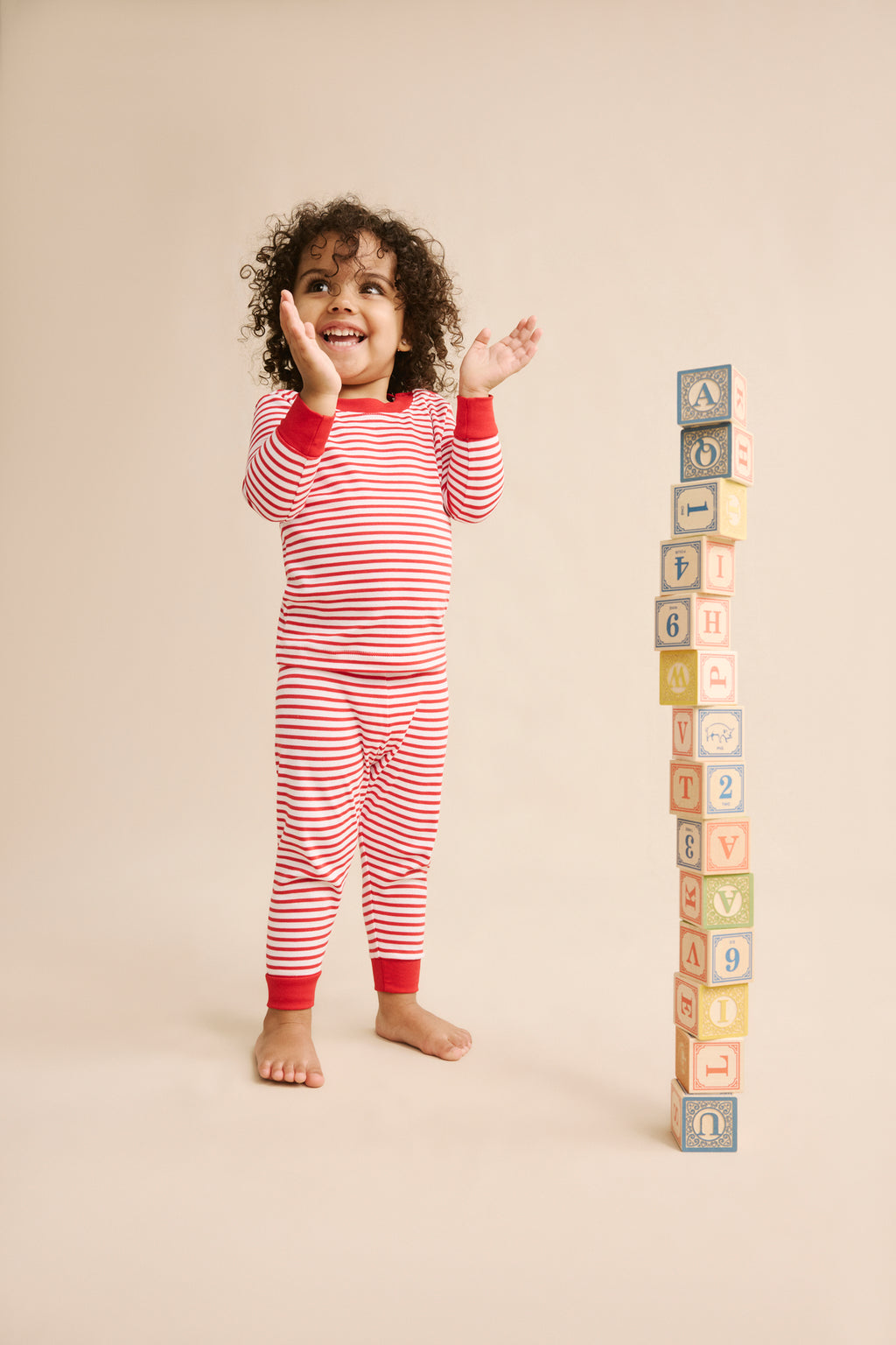 Baby Long-Long Set in Classic Red Voyager Stripe - Main Image 2