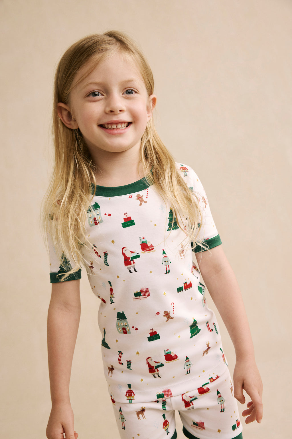 Kids Shorts Set in Holly Jolly - Main Image 2