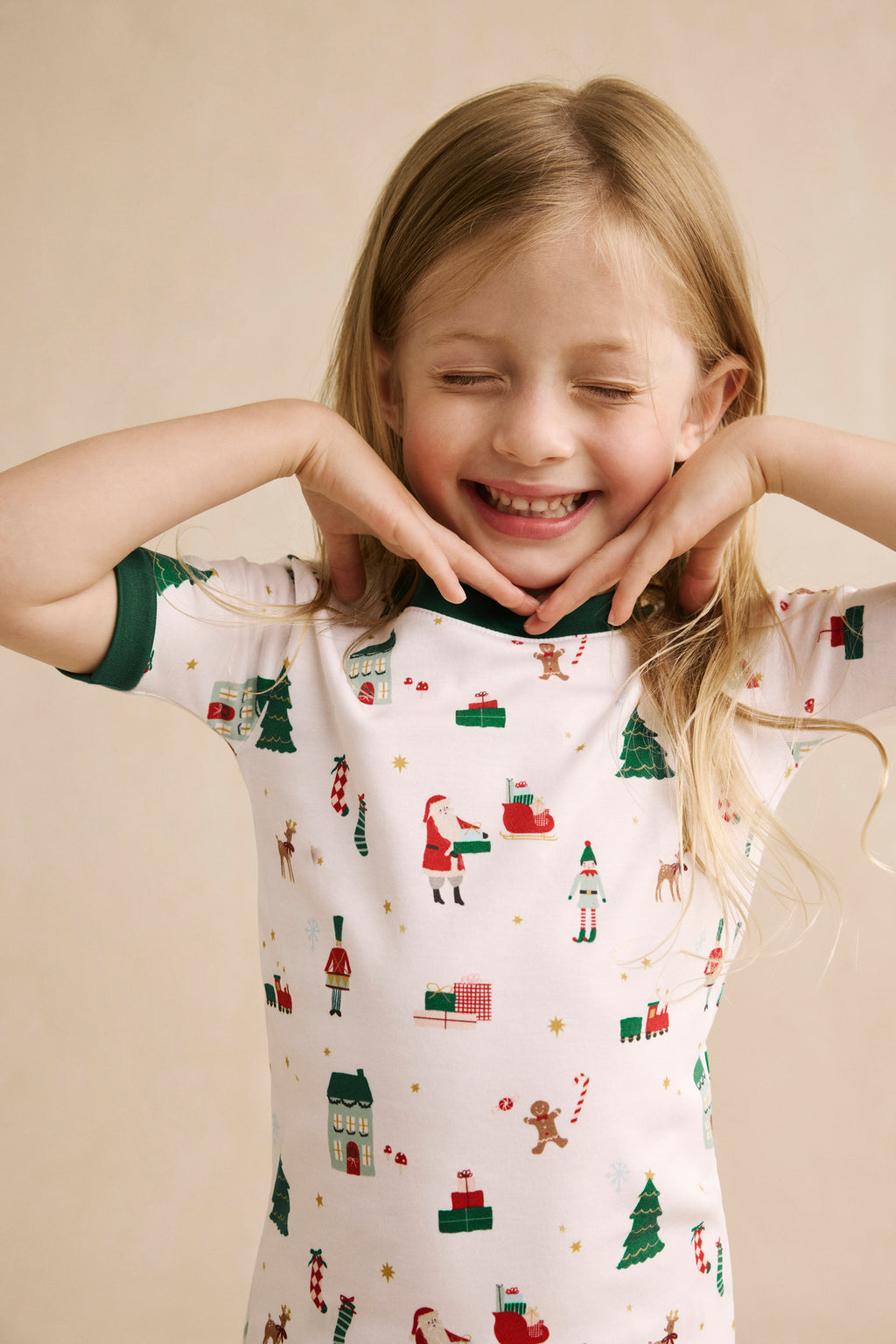 Kids Shorts Set in Holly Jolly - Main Image 1