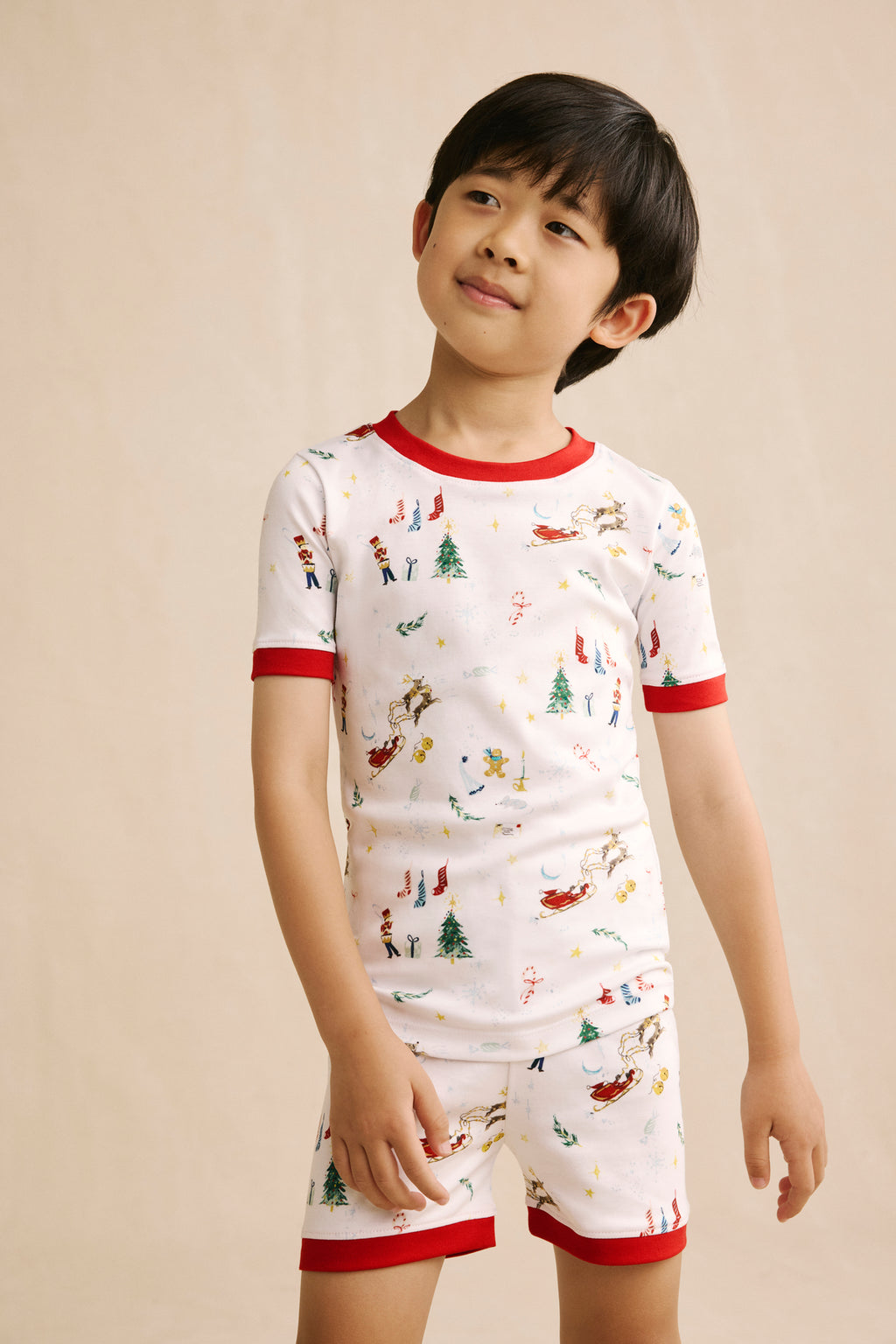 Kids Shorts Set in Night Before Christmas - Main Image 1