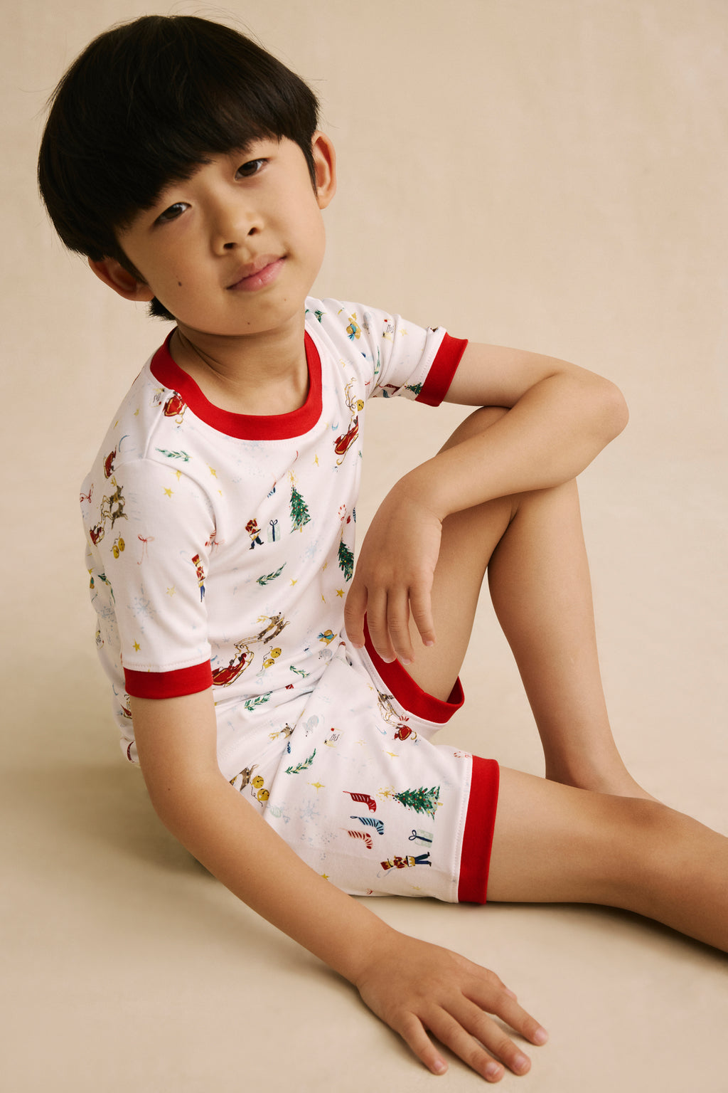 Kids Shorts Set in Night Before Christmas - Main Image 2