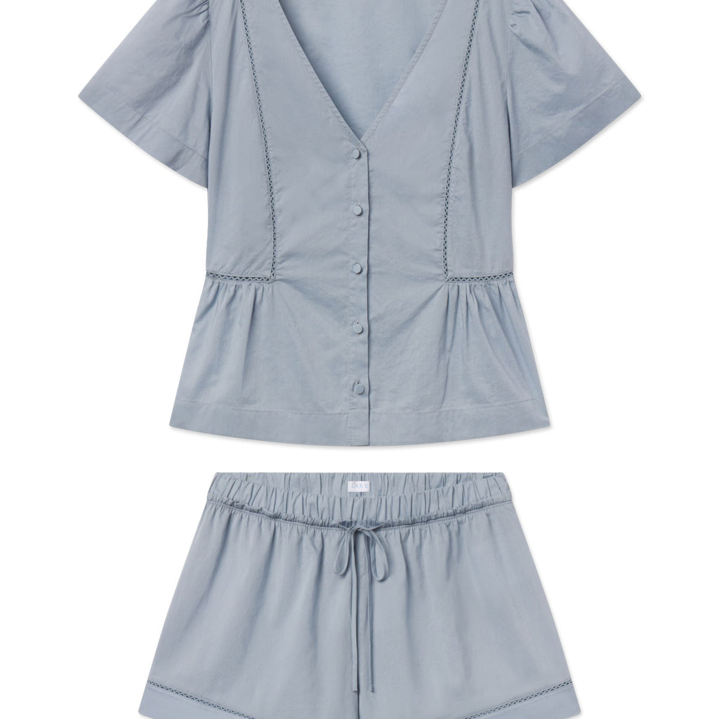 Celeste Shorts Set in Dusty Blue — XS