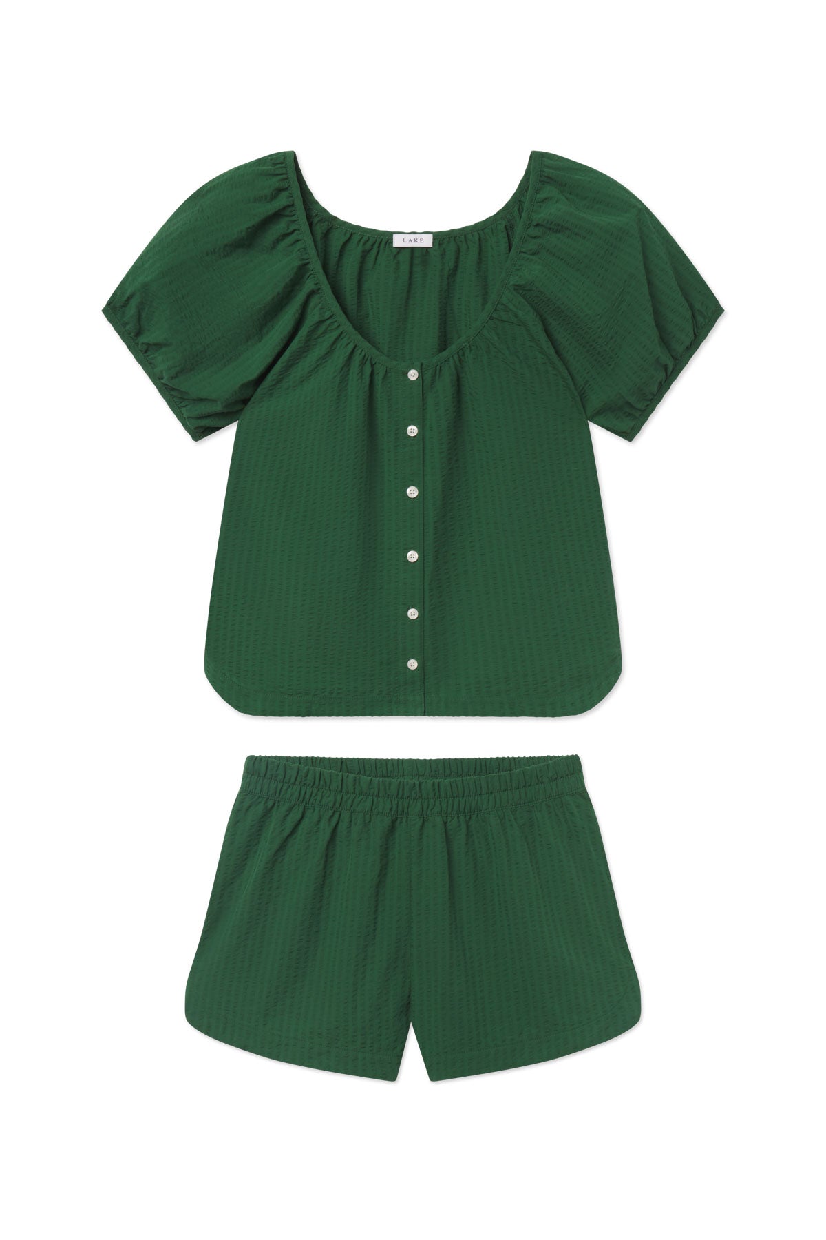 Charlie Shorts Set in Eden Seersucker XXS