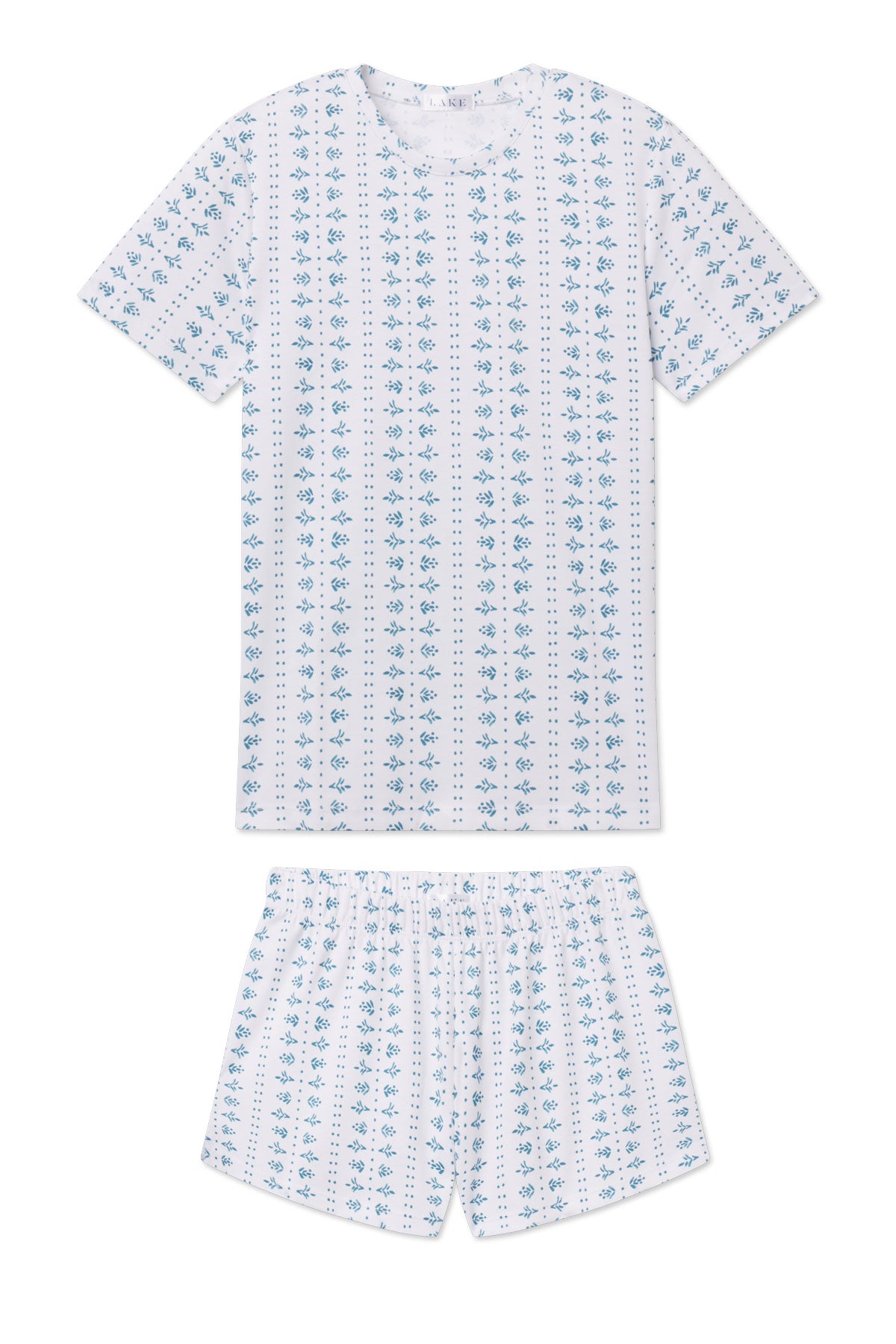 LAKE | Women | Pima Cotton Pajamas | Haven Blue Garden Arbor Crew