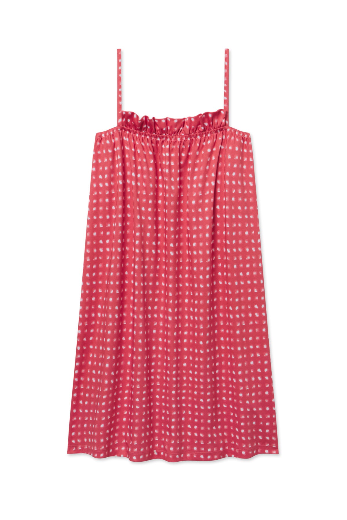 Pima Ruffle Nightgown in Terrace Brushed Check XS