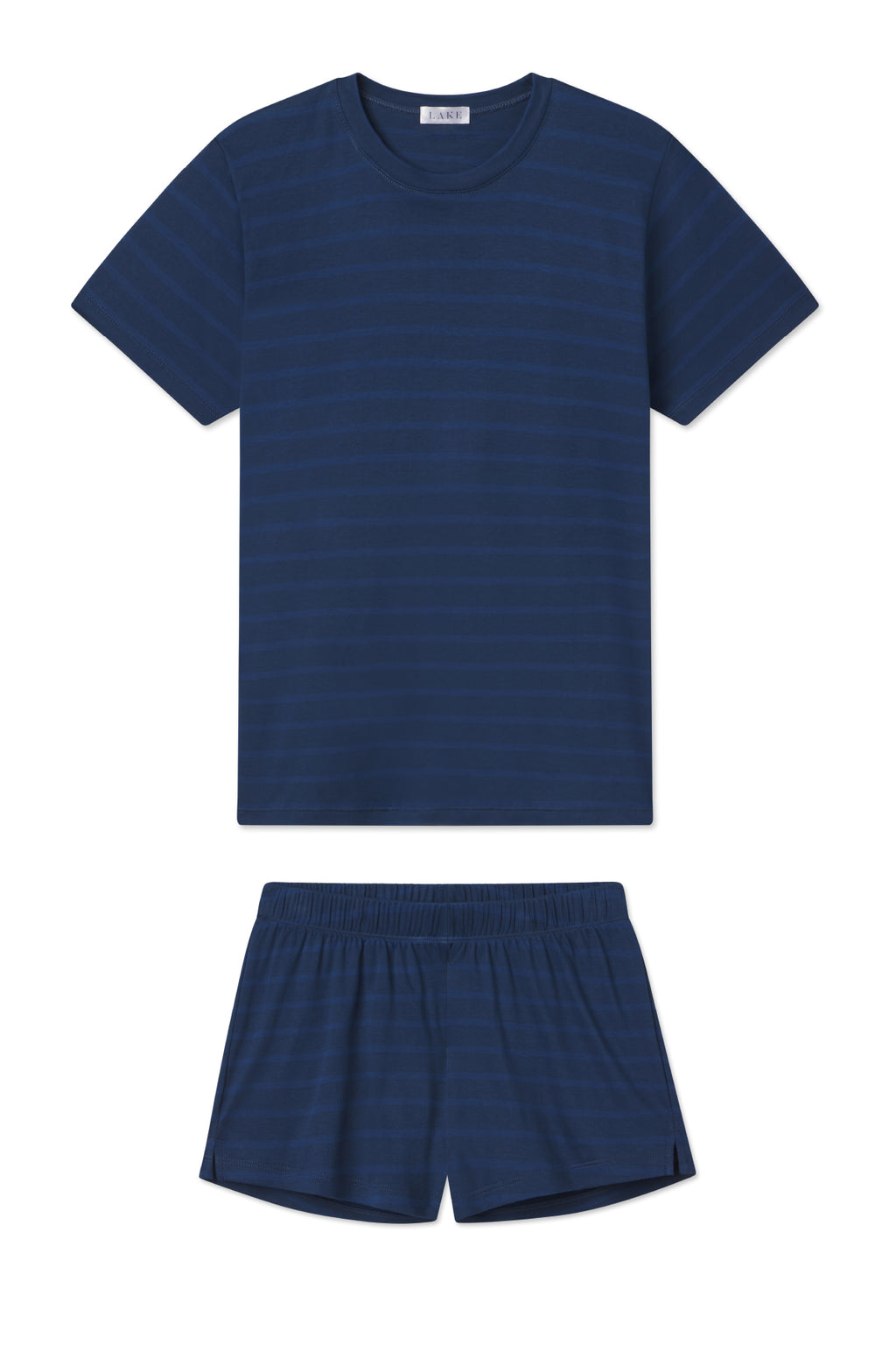 Pima Crew Shorts Set in Nightfall Anchor Stripe - Main Featured Image