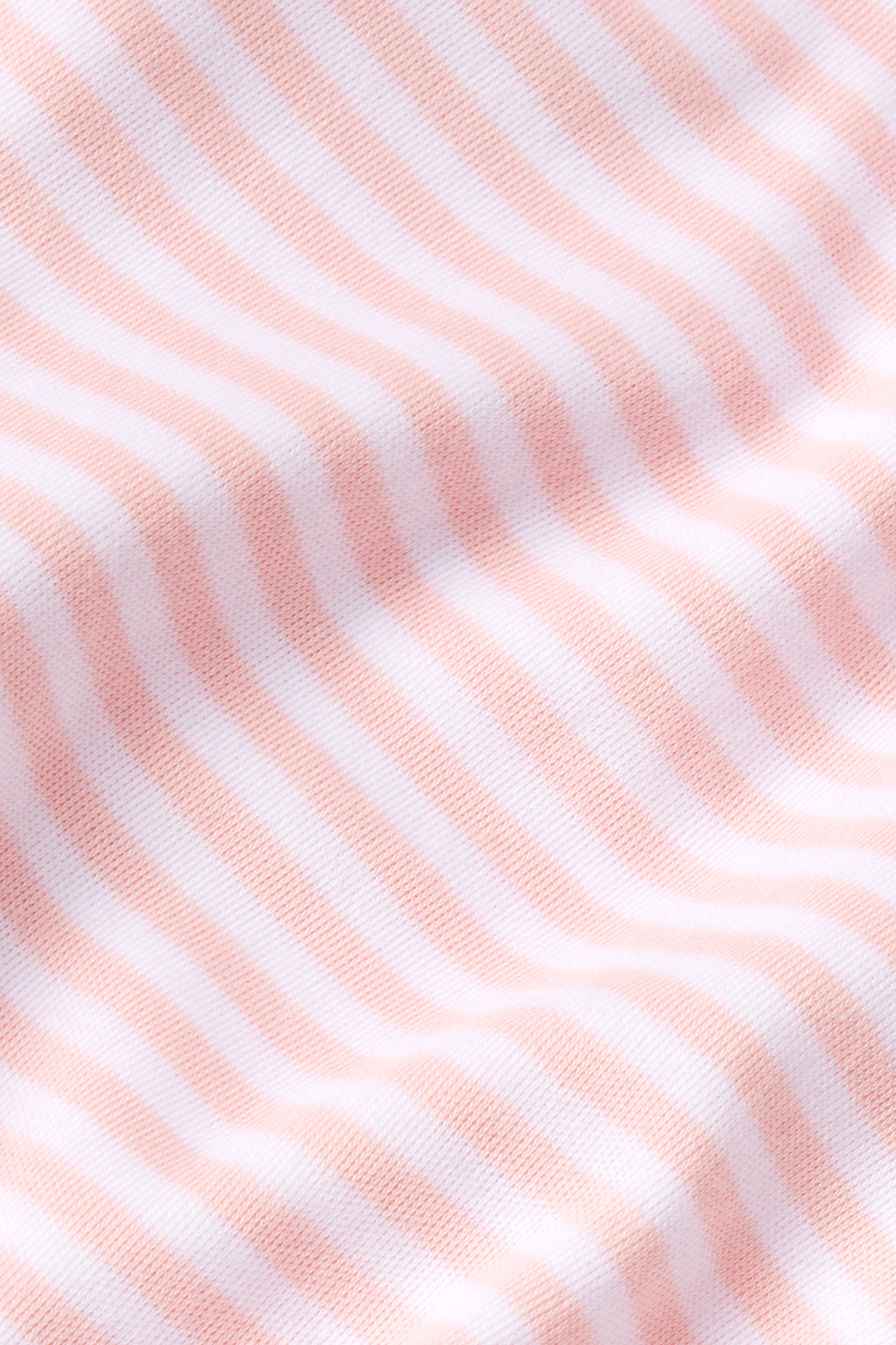 Close-up of soft, pink and white Pima cotton fabric with gentle waves and texture—creating a cozy look thats perfect for the Kids Long-Long Set in English Rose Stripe, featuring an elastic waistband.