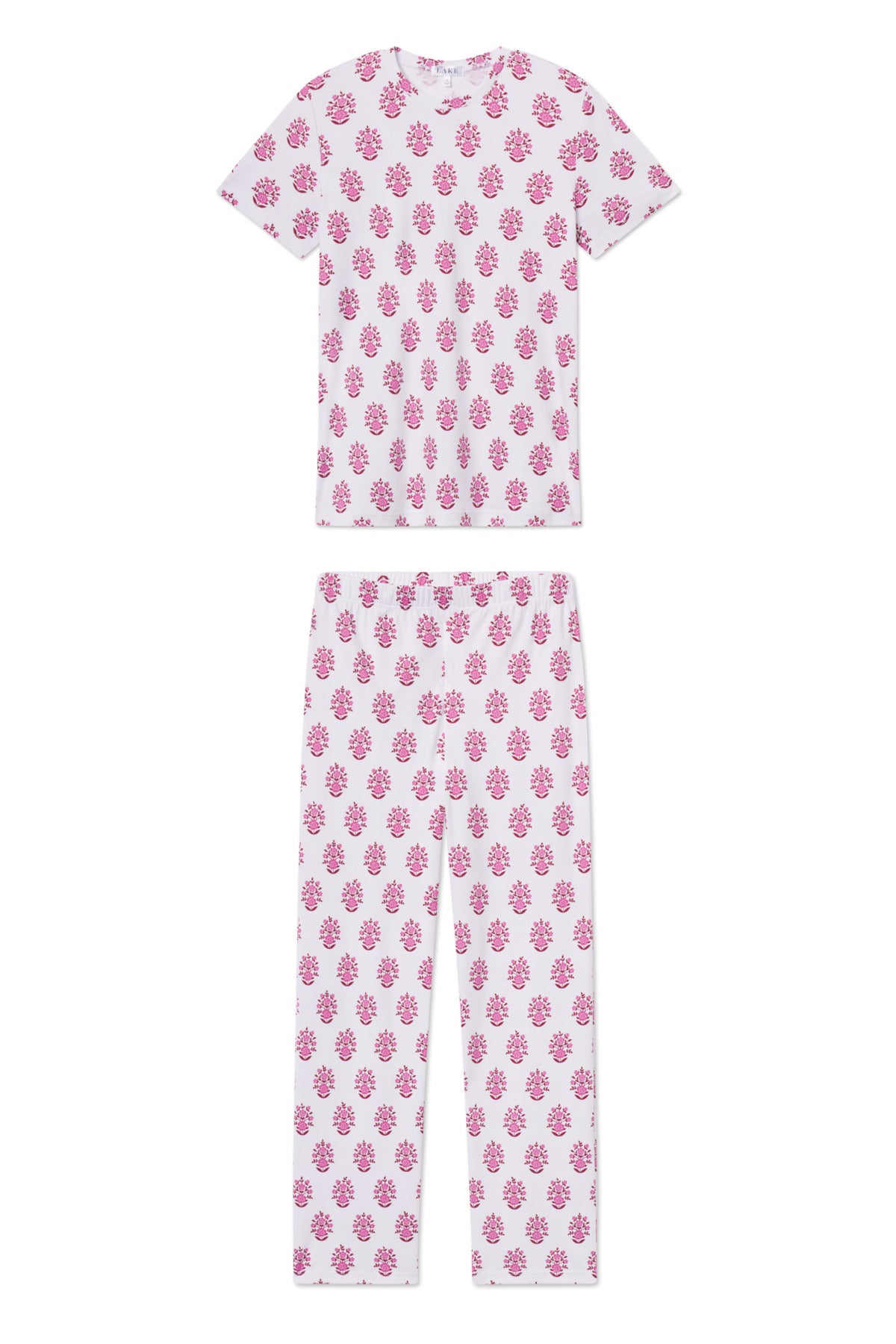 LAKE | Pima Cotton Pajamas | Cabernet Cottage Floral Crew Short