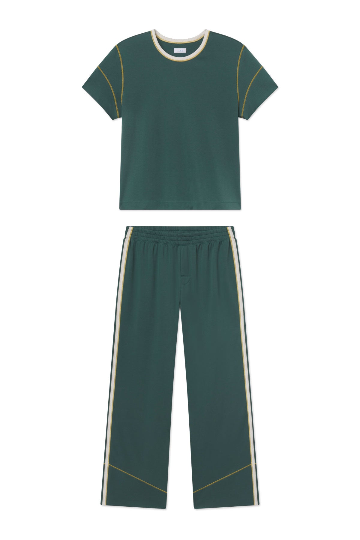Balance Knit Wave Short-Long Set in Trekking Green XS