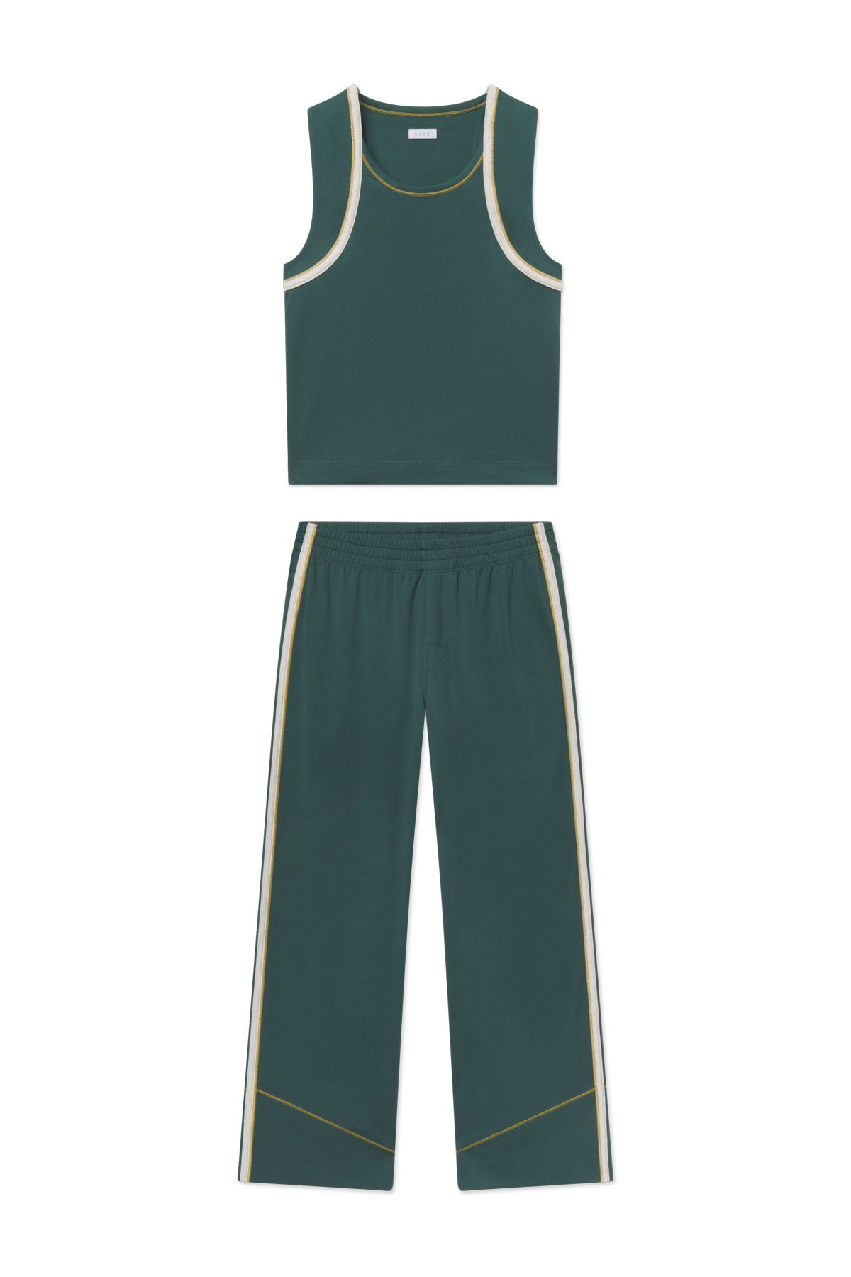 Balance Knit Wave Tank-Long Set in Trekking Green XS
