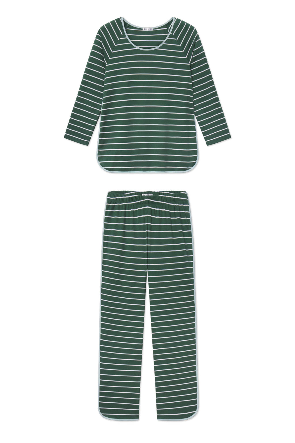 Pima Long-Long Set in Trekking Green Club Stripe - Featured Image 4