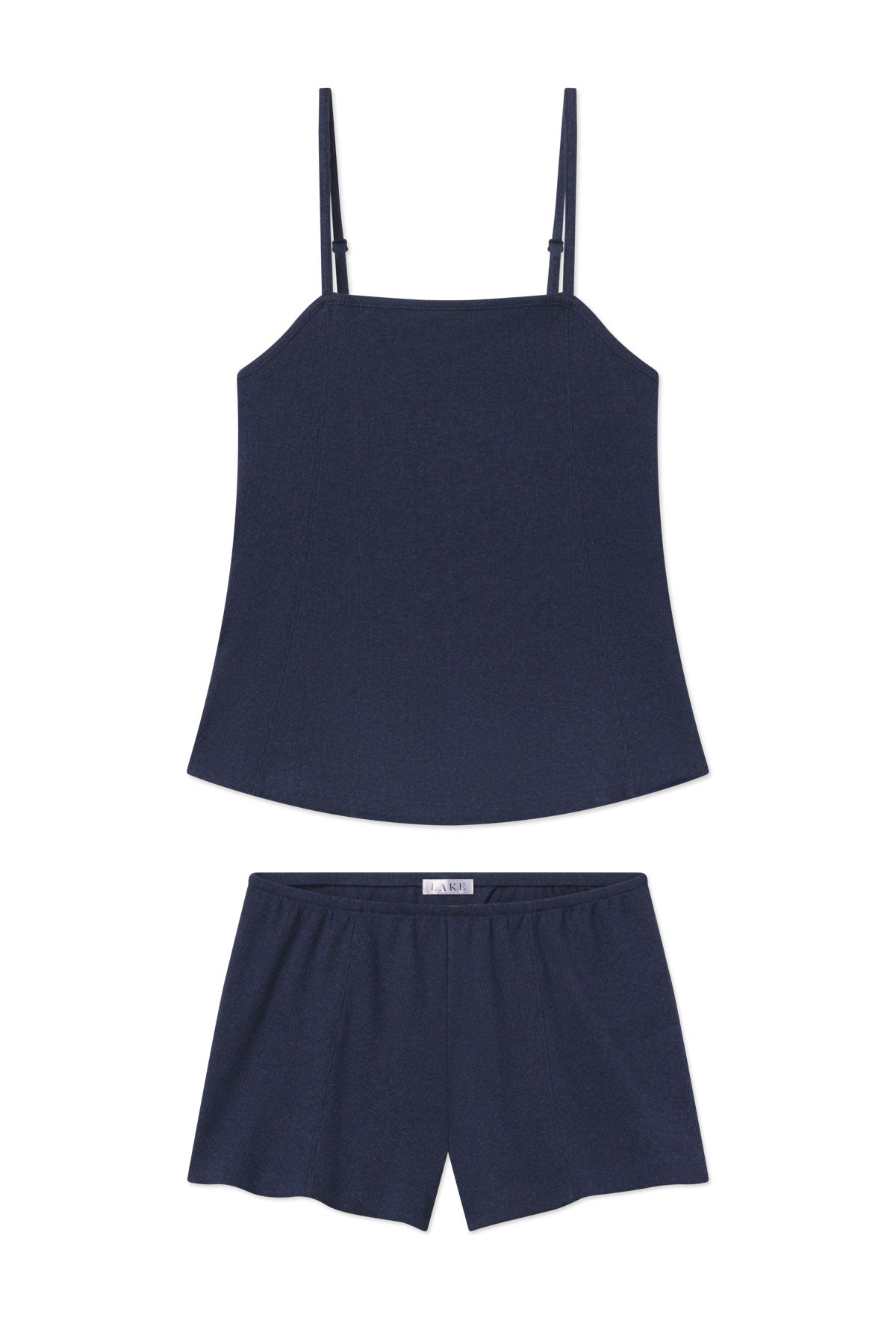 Pima Rib Tank-Short Set in Navy Heather XS