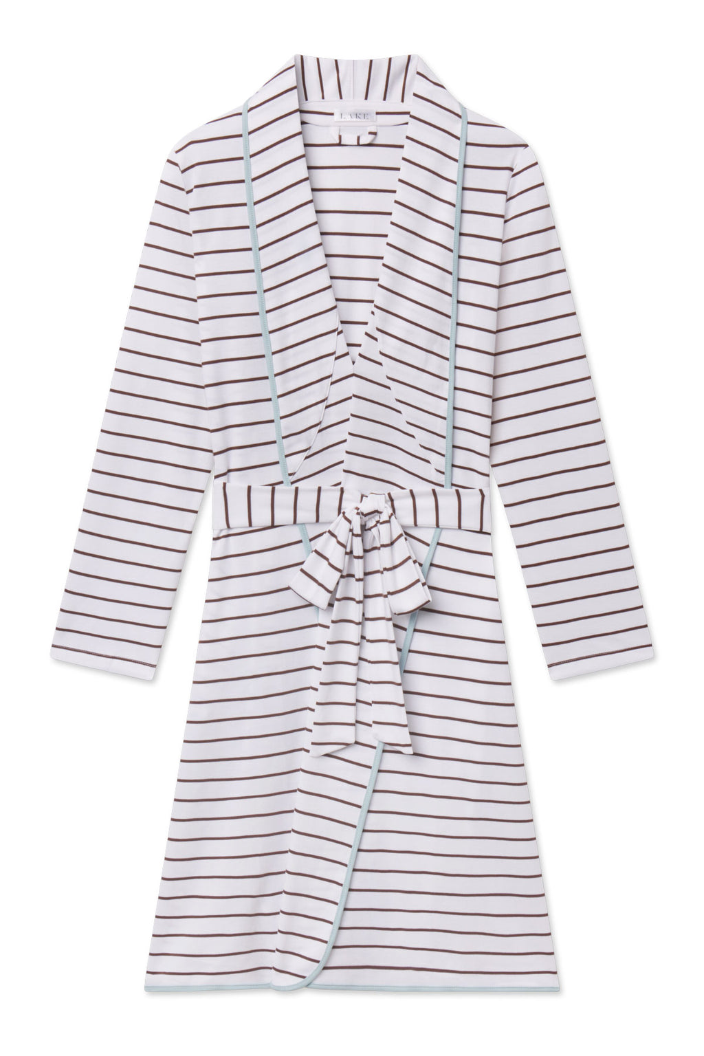 Pima Robe in Cocoa Club Stripe - Featured Image 4