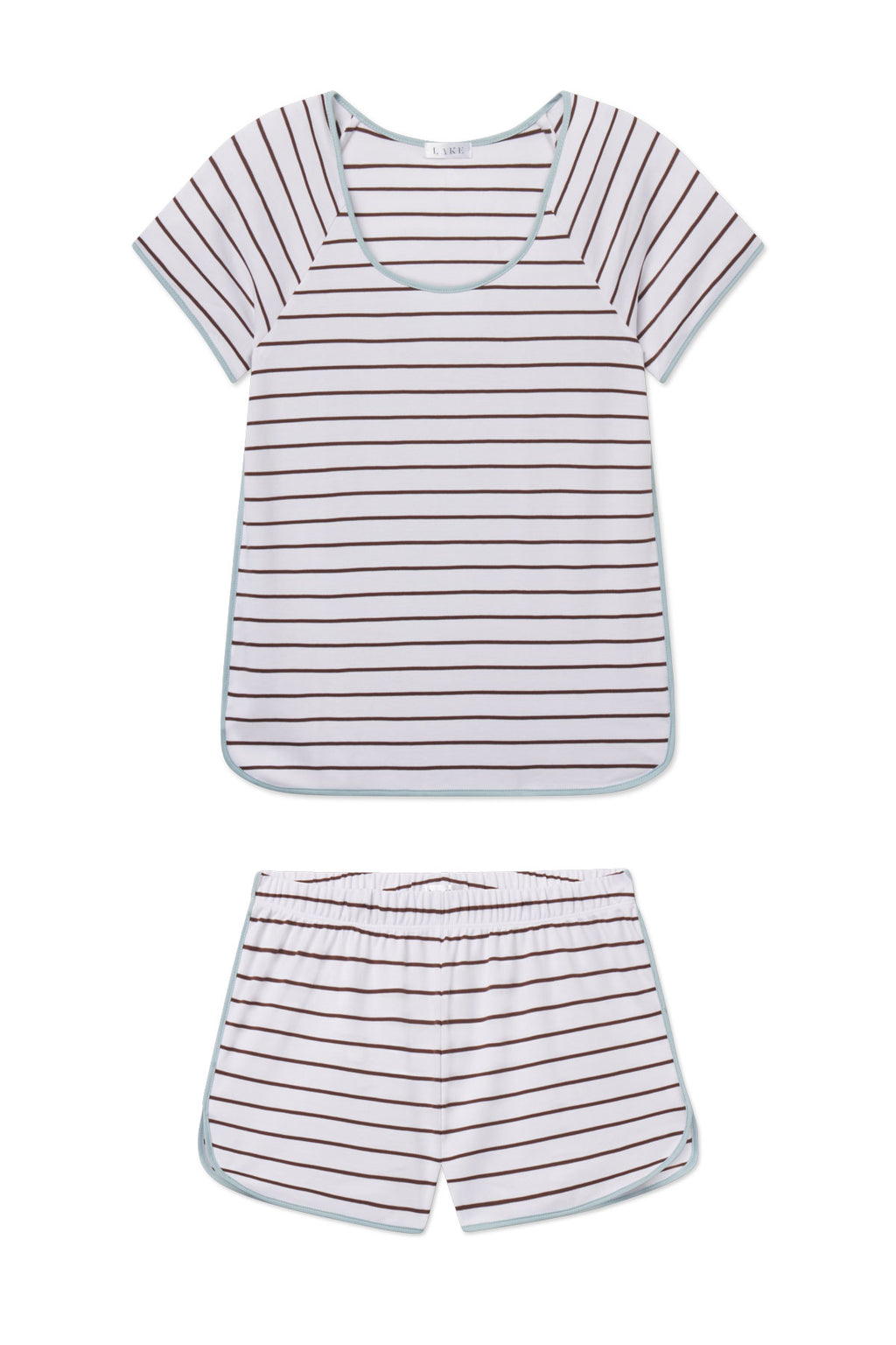 Pima Shorts Set in Cocoa Club Stripe - Featured Image 3