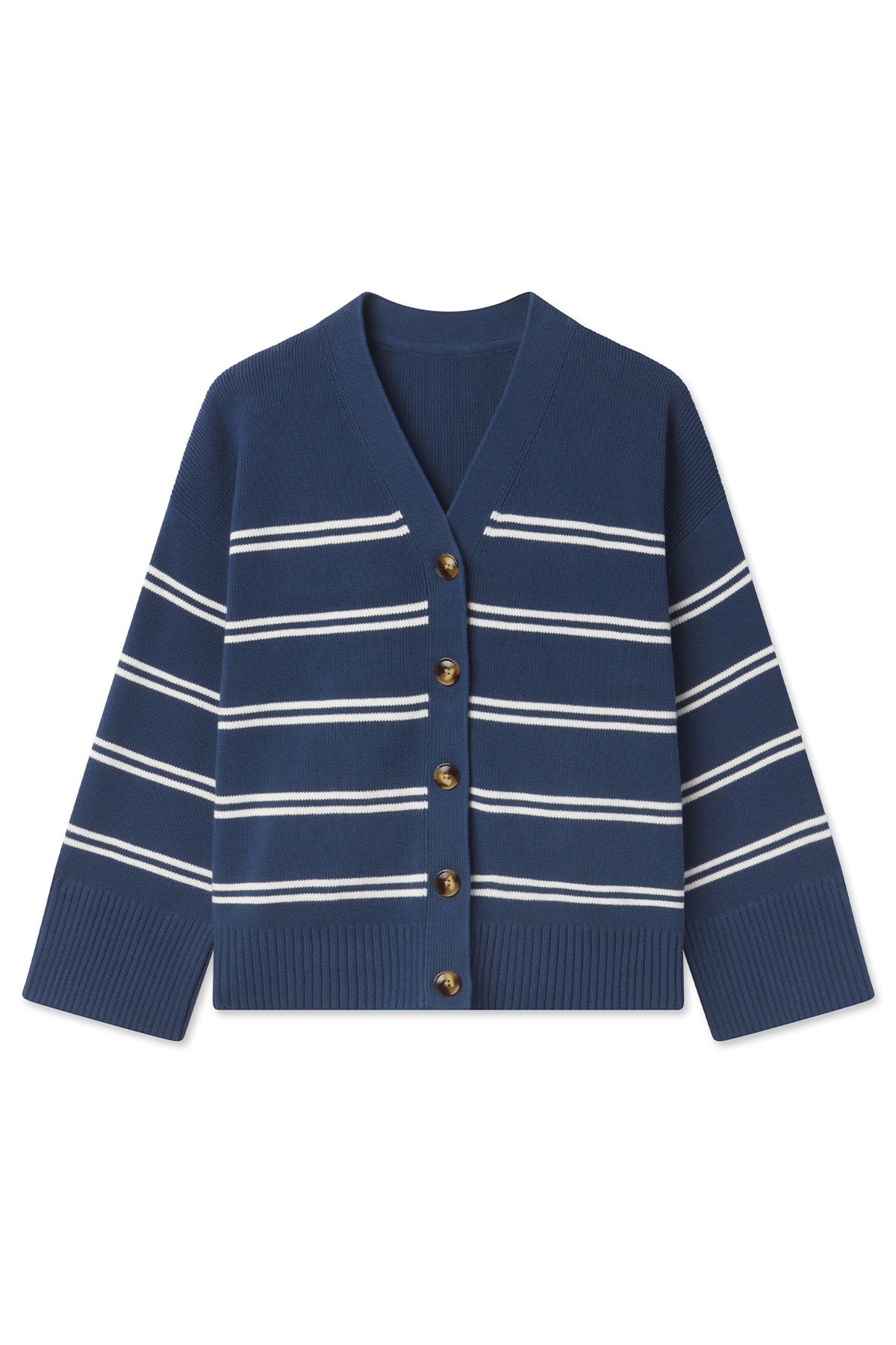 LAKE | Women | Lounge | Navy Ivory Stripe Nora Cardigan