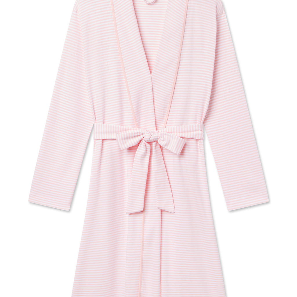Pima Robe in English Rose Stripe | Women's | Pima Cotton | Small | Lake