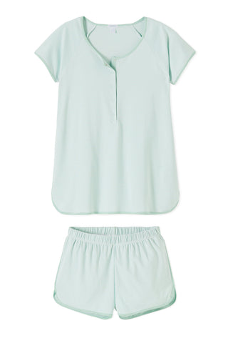 LAKE | Women | Pima Cotton Pajamas | Parisian Green Maternity Shorts Set