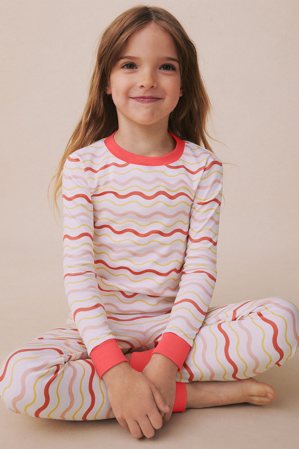 Kids Long-Long Set in Terrace Wavy Stripe - Main Image 1