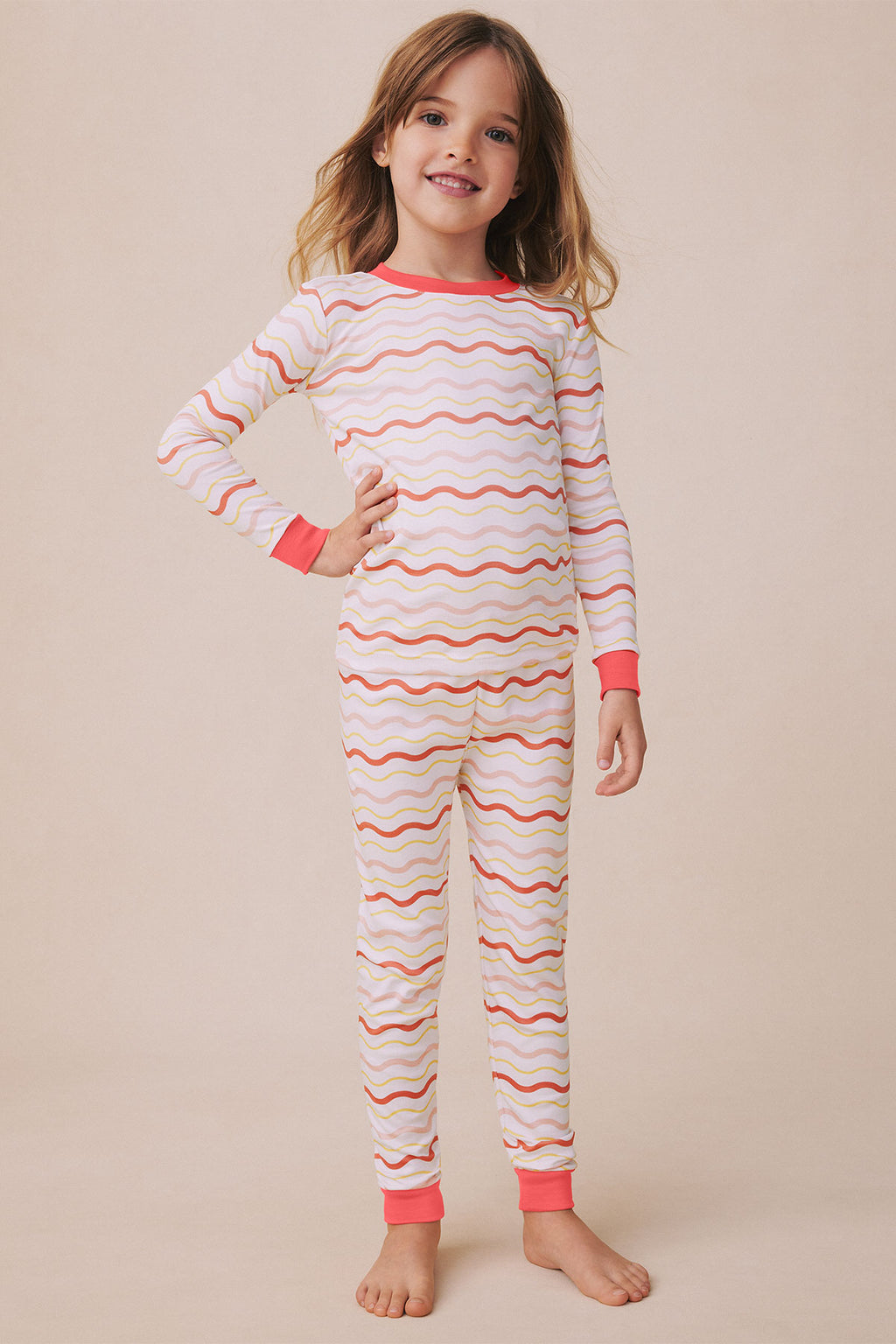 Kids Long-Long Set in Terrace Wavy Stripe - Main Image 2
