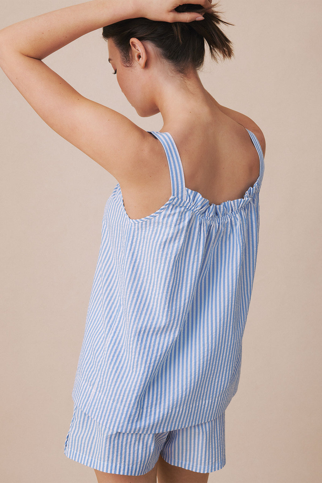 Alice Shorts Set in Blue Seersucker - Main Image 2