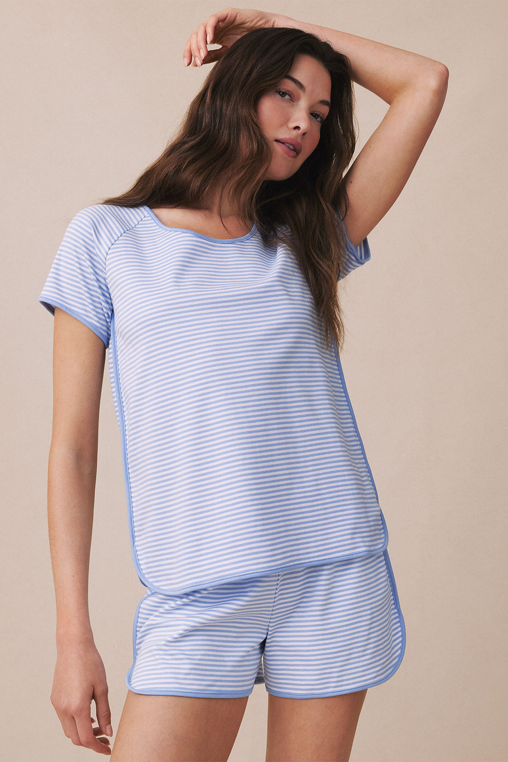 Pima Shorts Set in Hydrangea - Main Image 2