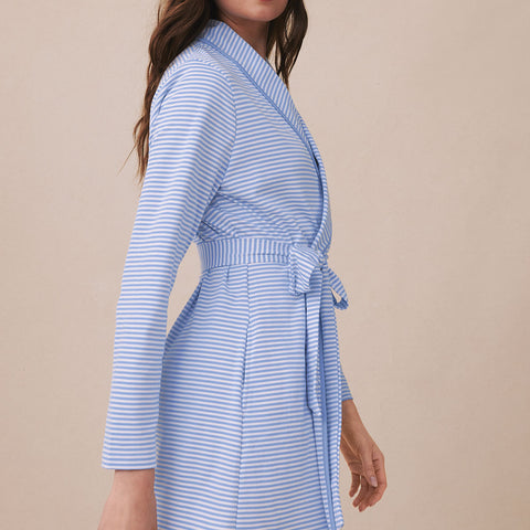 LAKE | Women | Pima Cotton Pajamas | Hydrangea Pima Short Robe