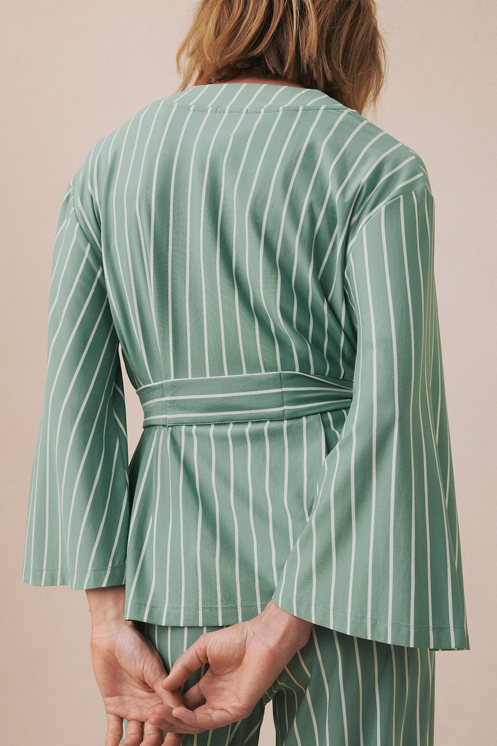 DreamModal® Kimono Three-Piece Pants Bundle in Boxwood Vertical Stripe - Main Image 5