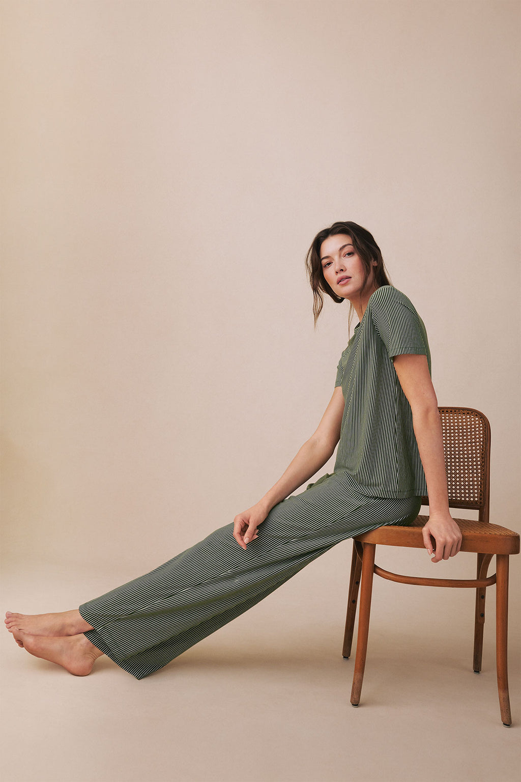 DreamModal® Ribbon Short-Long Set in Rosemary Vertical Micro Stripe - Main Image 3