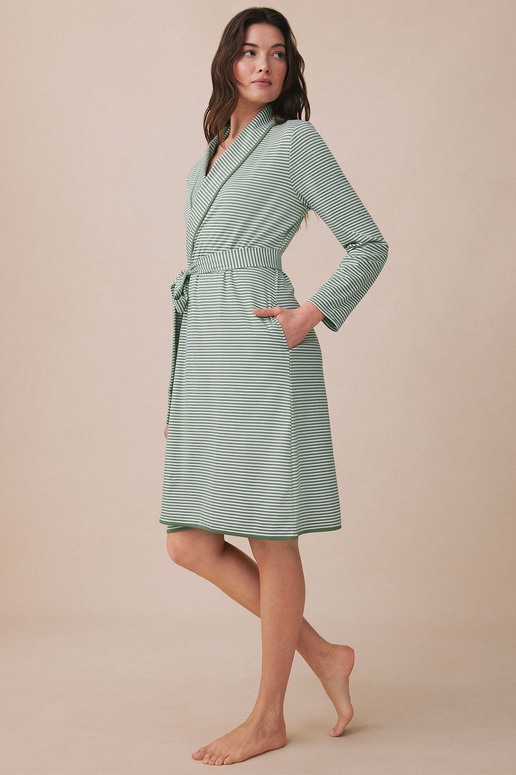 Pima Robe in Comfrey Heritage Stripe - Main Image 4