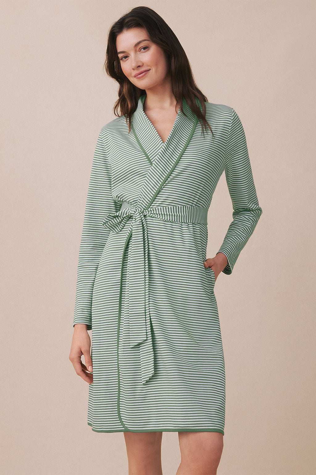 Pima Robe in Comfrey Heritage Stripe - Main Image 2