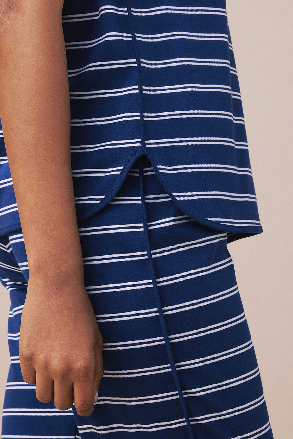 Pima Short-Long Set in Blue Depths Tidal Stripe - Main Image 3