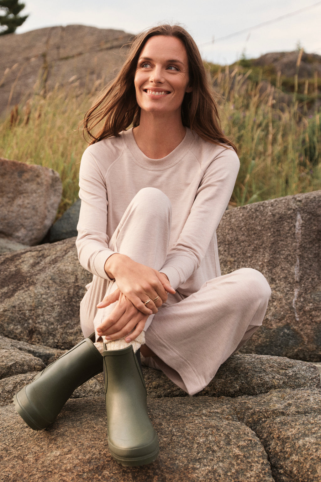 Relax Pants Set in Oat Heather - Main Image 1