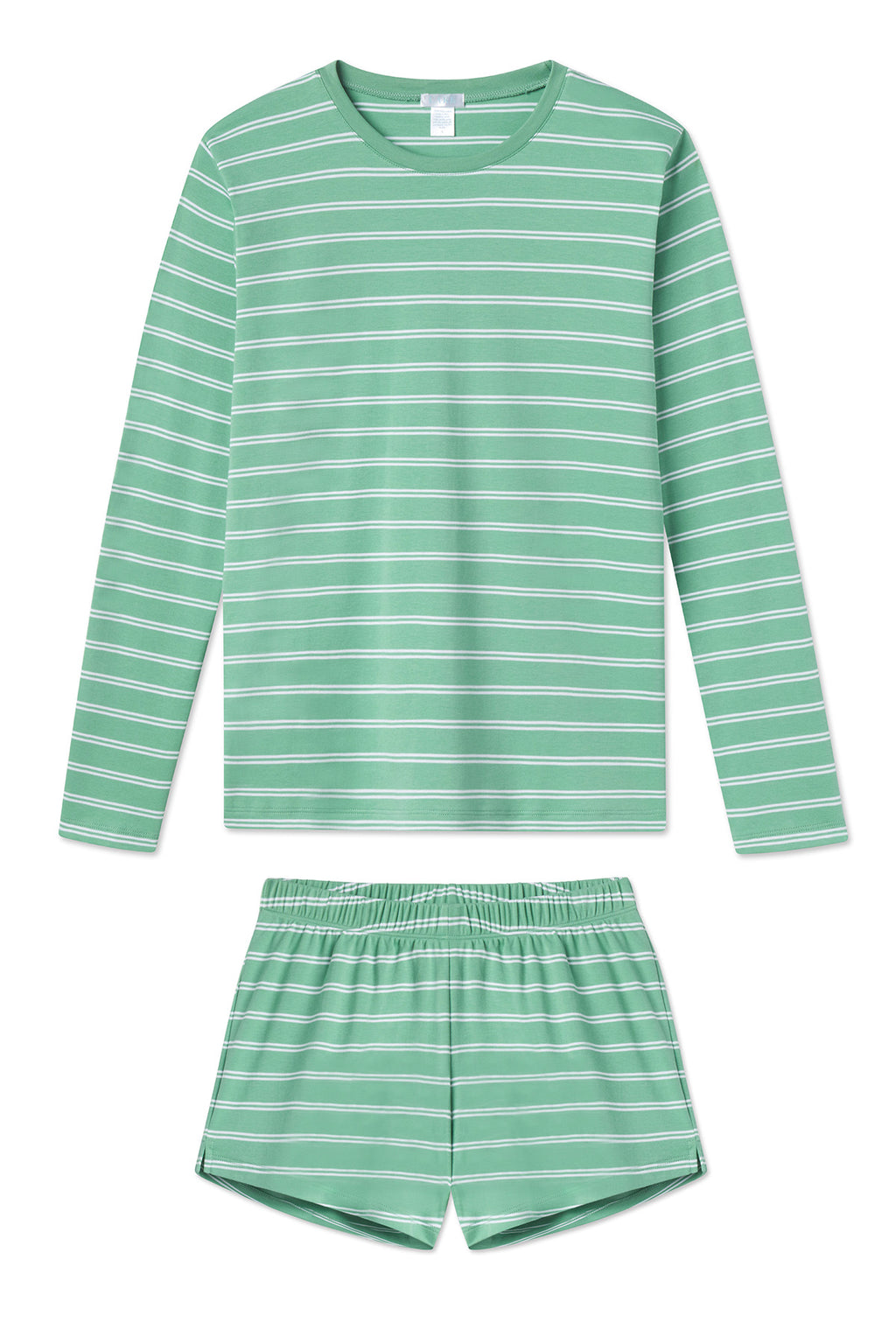 Pima Crew Long-Short Set in Meadow Stripe - Featured Image 3