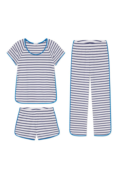 LAKE | Pima Cotton Pajamas | Blue Depths Anchor Stripe Pajama Bundle