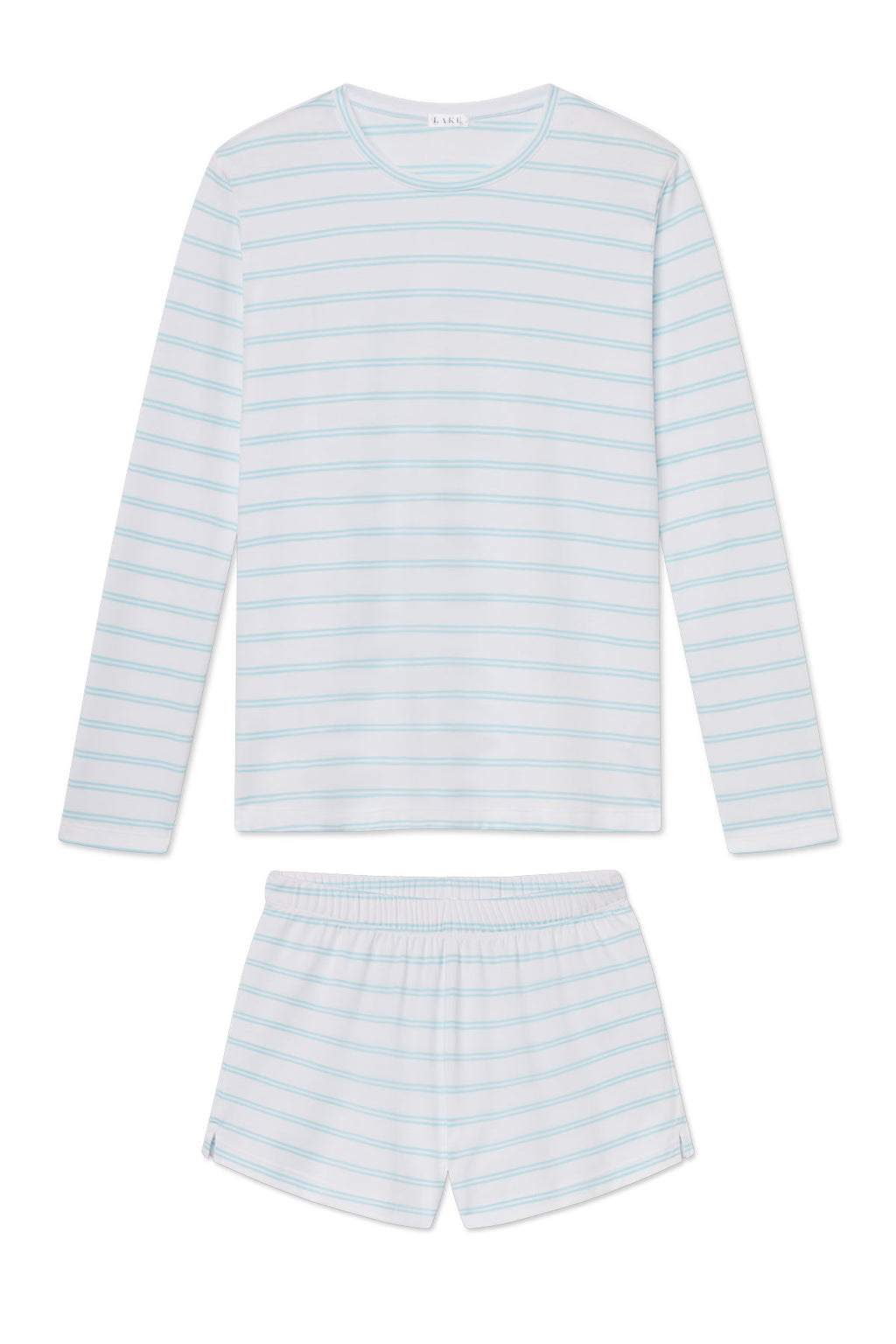 Pima Crew Long-Short Set in Salt Spray Tidal Stripe - Featured Image 5